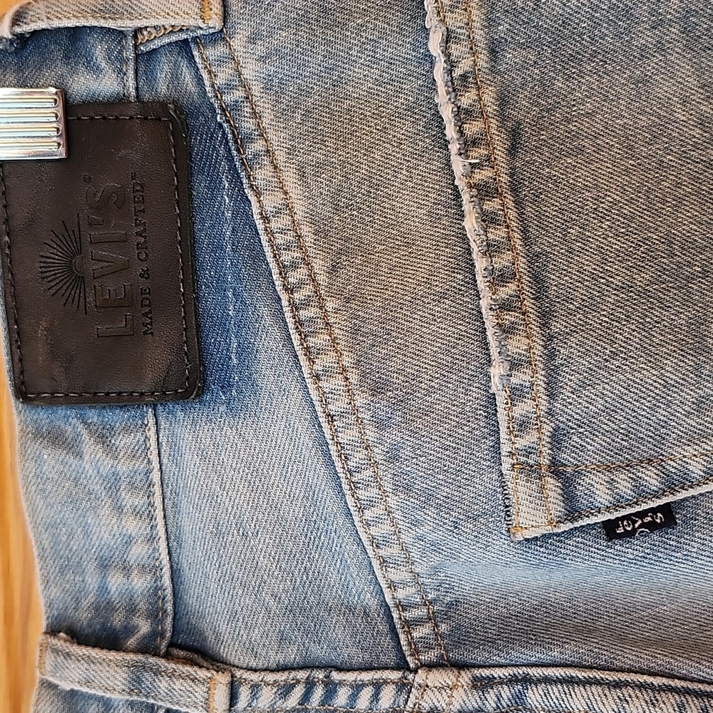Levi’s Made & Crafted Split Hem Jeans Light Wash High Rise Straight Leg Size 25 - Picture 5 of 7